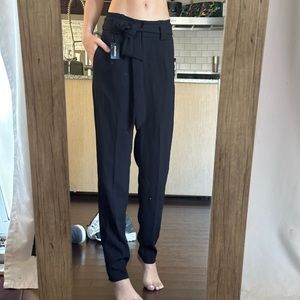 Brand New Express Trouser Work Fashion Pants Black Size 00 With Tie Waist Belt